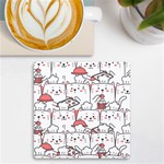 Cute-cat-chef-cooking-seamless-pattern-cartoon UV Print Square Tile Coaster  Front