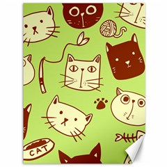 Cute-hand-drawn-cat-seamless-pattern Canvas 36  X 48  by Simbadda