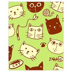 Cute-hand-drawn-cat-seamless-pattern Drawstring Bag (small) by Simbadda