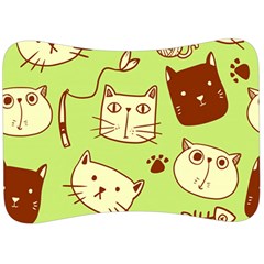 Cute-hand-drawn-cat-seamless-pattern Velour Seat Head Rest Cushion by Simbadda