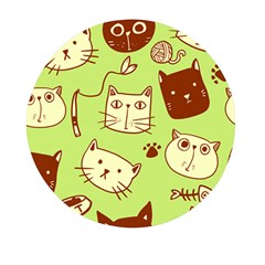 Cute-hand-drawn-cat-seamless-pattern Mini Round Pill Box (pack Of 3)