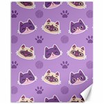 Cute-colorful-cat-kitten-with-paw-yarn-ball-seamless-pattern Canvas 11  x 14  10.95 x13.48  Canvas - 1