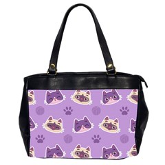 Cute-colorful-cat-kitten-with-paw-yarn-ball-seamless-pattern Oversize Office Handbag (2 Sides) by Simbadda