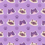 Cute-colorful-cat-kitten-with-paw-yarn-ball-seamless-pattern Play Mat (Square) Front