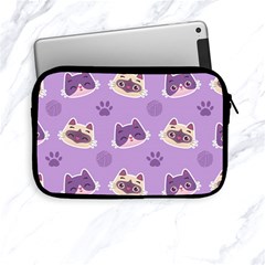 Cute-colorful-cat-kitten-with-paw-yarn-ball-seamless-pattern Apple Ipad Mini Zipper Cases by Simbadda