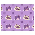 Cute-colorful-cat-kitten-with-paw-yarn-ball-seamless-pattern Two Sides Premium Plush Fleece Blanket (Medium) 60 x50  Blanket Front