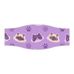 Cute-colorful-cat-kitten-with-paw-yarn-ball-seamless-pattern Stretchable Headband by Simbadda