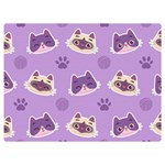 Cute-colorful-cat-kitten-with-paw-yarn-ball-seamless-pattern Two Sides Premium Plush Fleece Blanket (Extra Small) 40 x30  Blanket Front