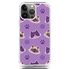 Cute-colorful-cat-kitten-with-paw-yarn-ball-seamless-pattern Iphone 13 Pro Max Tpu Uv Print Case