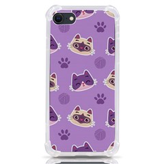 Cute-colorful-cat-kitten-with-paw-yarn-ball-seamless-pattern Iphone Se by Simbadda