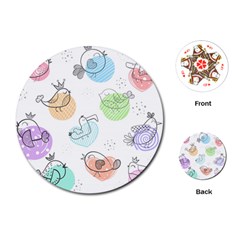 Cartoon-bird-cute-doodle-bird Playing Cards Single Design (round) by Simbadda