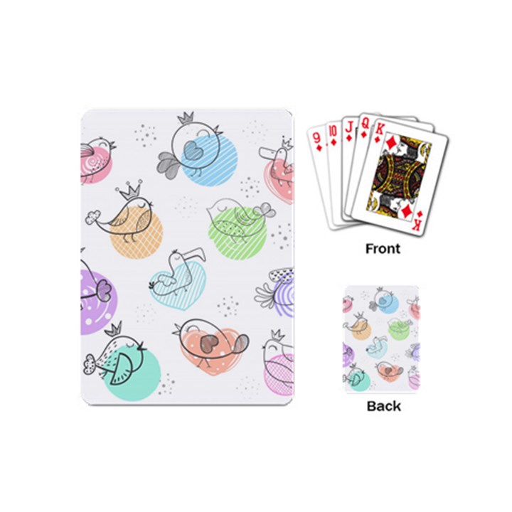 Cartoon-bird-cute-doodle-bird Playing Cards Single Design (Mini)