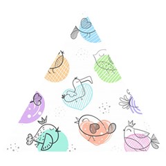 Cartoon-bird-cute-doodle-bird Wooden Puzzle Triangle by Simbadda