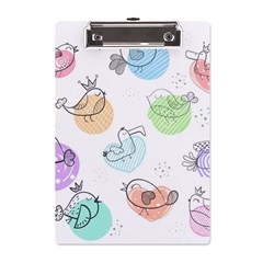 Cartoon-bird-cute-doodle-bird A5 Acrylic Clipboard by Simbadda