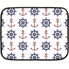 Nautical-seamless-pattern Two Sides Fleece Blanket (mini) by Simbadda