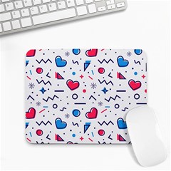 Hearts-seamless-pattern-memphis-style Small Mousepad by Simbadda