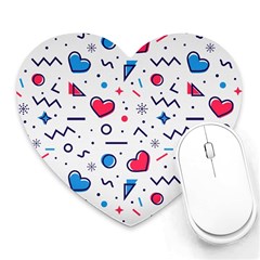 Hearts-seamless-pattern-memphis-style Heart Mousepad by Simbadda