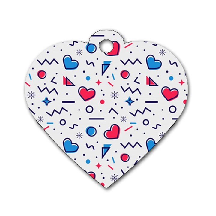 Hearts-seamless-pattern-memphis-style Dog Tag Heart (Two Sides)