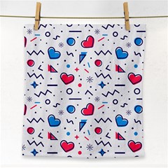 Hearts-seamless-pattern-memphis-style Face Towel by Simbadda