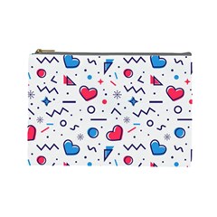 Hearts-seamless-pattern-memphis-style Cosmetic Bag (large) by Simbadda