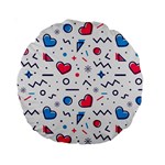 Hearts-seamless-pattern-memphis-style Standard 15  Premium Round Cushions Front