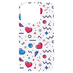 Hearts-seamless-pattern-memphis-style Iphone 14 Pro Black Uv Print Case by Simbadda