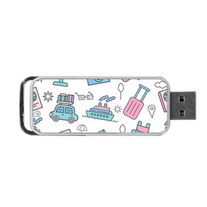 Transportation Seamless Pattern Portable USB Flash (One Side)