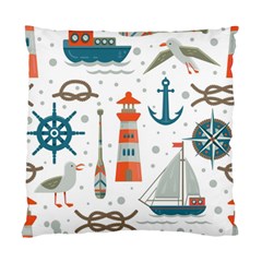 Nautical-elements-pattern-background Standard Cushion Case (two Sides) by Simbadda