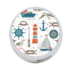 Nautical-elements-pattern-background 4-port Usb Hub (two Sides) by Simbadda