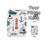 Nautical-elements-pattern-background Playing Cards 54 Designs (Mini) Front - Spade4