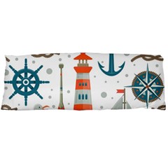 Nautical-elements-pattern-background Body Pillow Case (dakimakura) by Simbadda