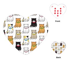 Cat-kitten-seamless-pattern Playing Cards Single Design (heart) by Simbadda