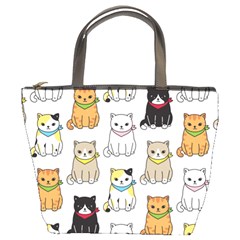 Cat-kitten-seamless-pattern Bucket Bag by Simbadda