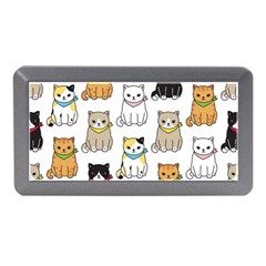 Cat-kitten-seamless-pattern Memory Card Reader (mini) by Simbadda