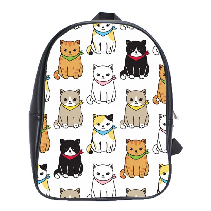 Cat-kitten-seamless-pattern School Bag (XL)