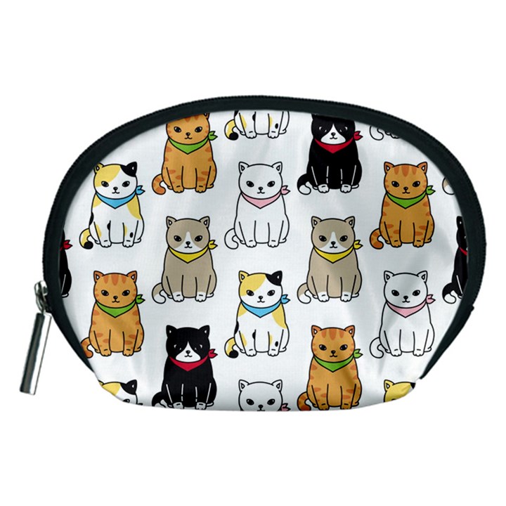 Cat-kitten-seamless-pattern Accessory Pouch (Medium)