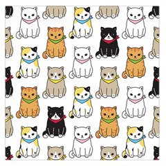 Cat-kitten-seamless-pattern Square Satin Scarf (36  X 36 ) by Simbadda