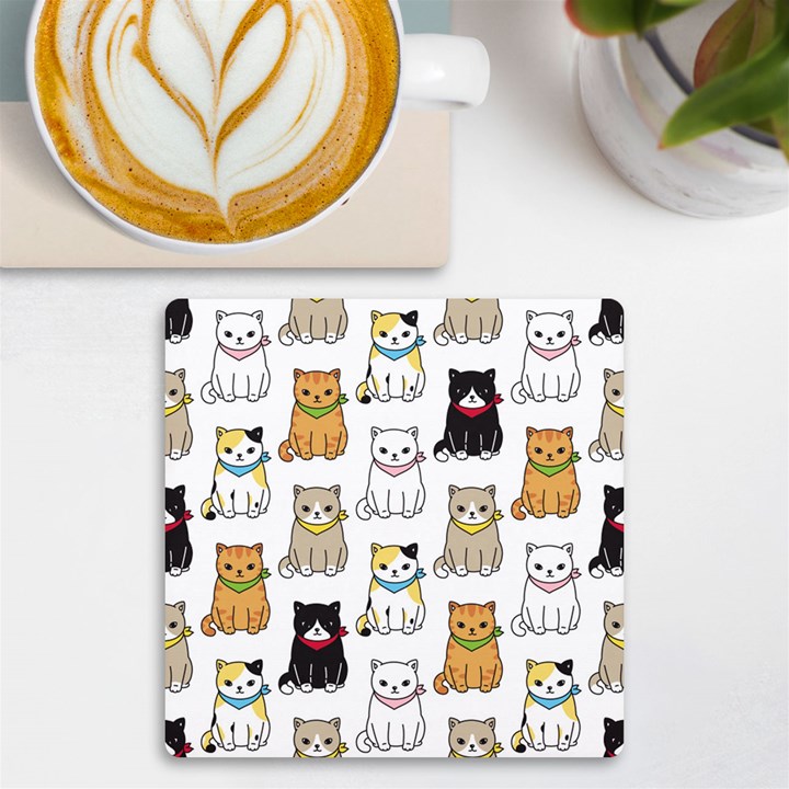 Cat-kitten-seamless-pattern UV Print Square Tile Coaster 