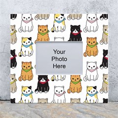 Cat-kitten-seamless-pattern White Wall Photo Frame 5  X 7  by Simbadda