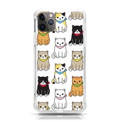 Cat-kitten-seamless-pattern Iphone 11 Pro Max 6 5 Inch Tpu Uv Print Case by Simbadda