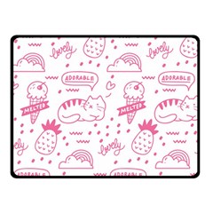 Cute-girly-seamless-pattern Two Sides Fleece Blanket (small) by Simbadda