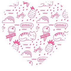 Cute-girly-seamless-pattern Wooden Puzzle Heart