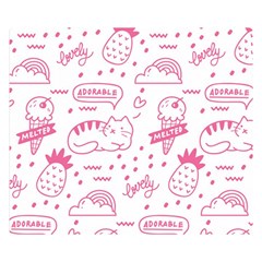 Cute-girly-seamless-pattern Premium Plush Fleece Blanket (small) by Simbadda