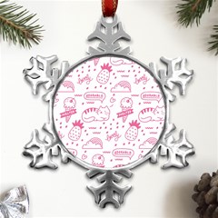 Cute-girly-seamless-pattern Metal Small Snowflake Ornament