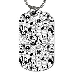 Seamless-pattern-with-black-white-doodle-dogs Dog Tag (two Sides) by Simbadda