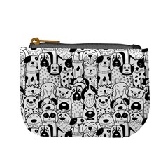 Seamless-pattern-with-black-white-doodle-dogs Mini Coin Purse by Simbadda