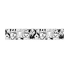 Seamless-pattern-with-black-white-doodle-dogs Premium Plush Fleece Scarf (mini) by Simbadda