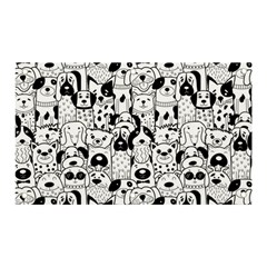 Seamless-pattern-with-black-white-doodle-dogs Banner And Sign 5  X 3  by Simbadda