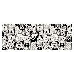 Seamless-pattern-with-black-white-doodle-dogs Banner And Sign 8  X 3  by Simbadda