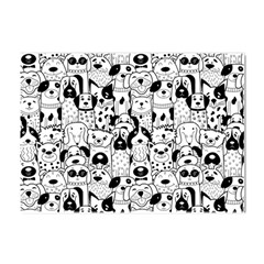 Seamless-pattern-with-black-white-doodle-dogs Crystal Sticker (a4) by Simbadda